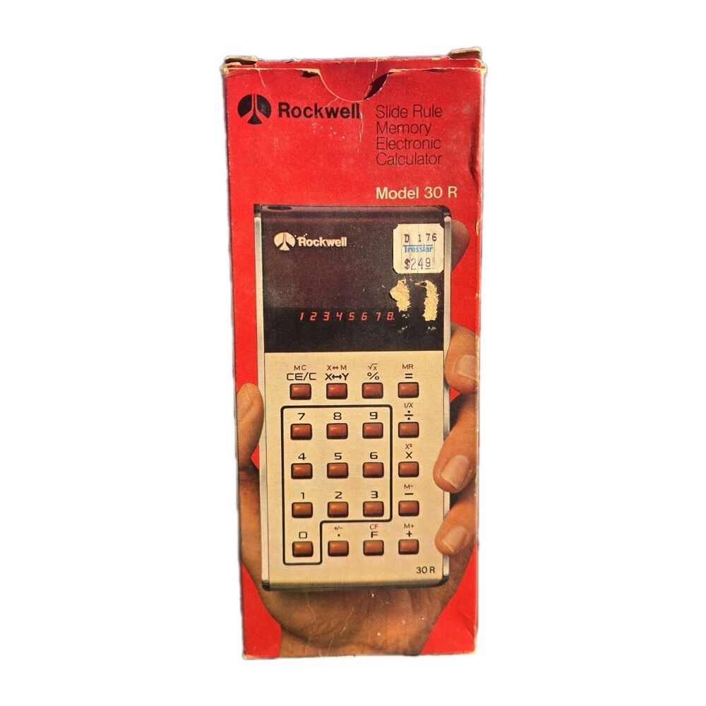 Vintage Rockwell 30R Slide Rule Memory Calculator NIB 1970s LED Display Retro